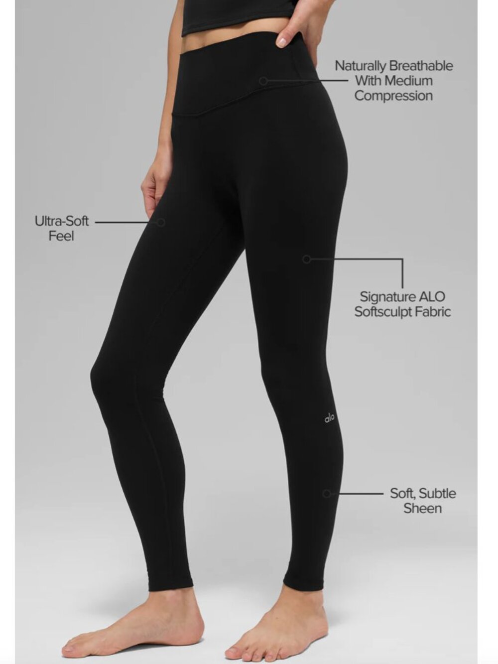 NWT - ALO Softsculpt High-Waist Legging - Black - Size Small - Picture 2 of 9